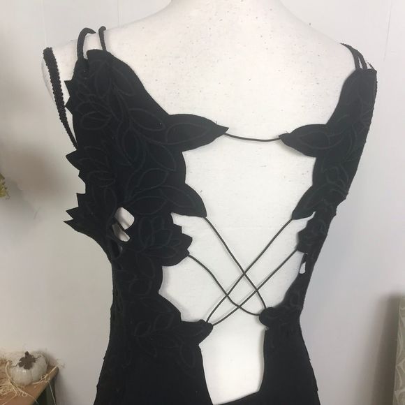 Free People Open Back Cut Out Leaf Fit Flare Dress - Picture 7 of 10